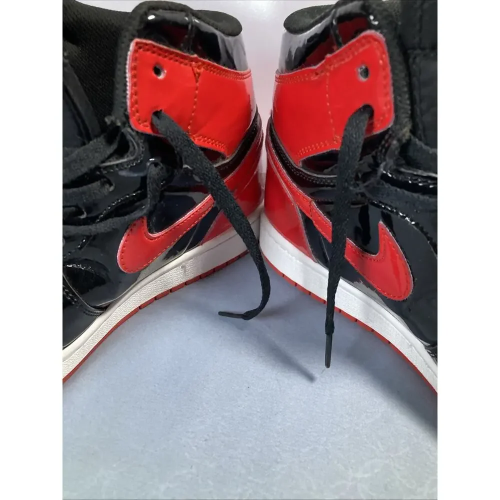 Nike Air Jordan 1 Retro OG High Patent Leather Bred Sneakers Size 9.5